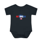 Nuyorican Baby Bodysuit – NYC Skyline Infant Onesie (Red & Blue)