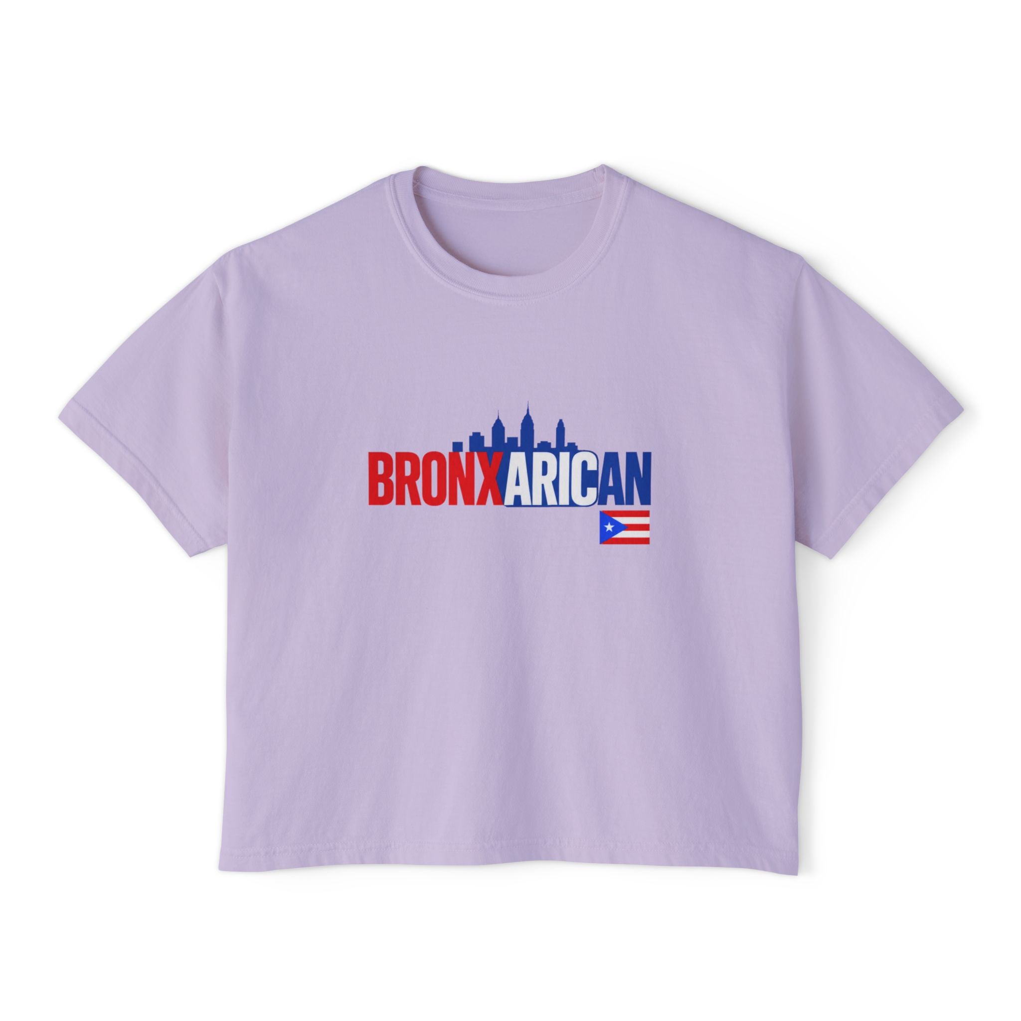Bronx Rican Women's Boxy Tee – Puerto Rican Pride Skyline Shirt