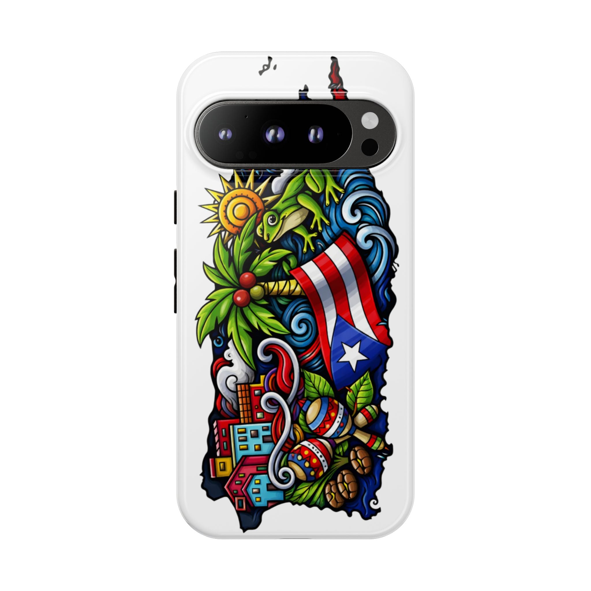 Phone Case — Puerto Rico Flag Tropical Tattoo Design