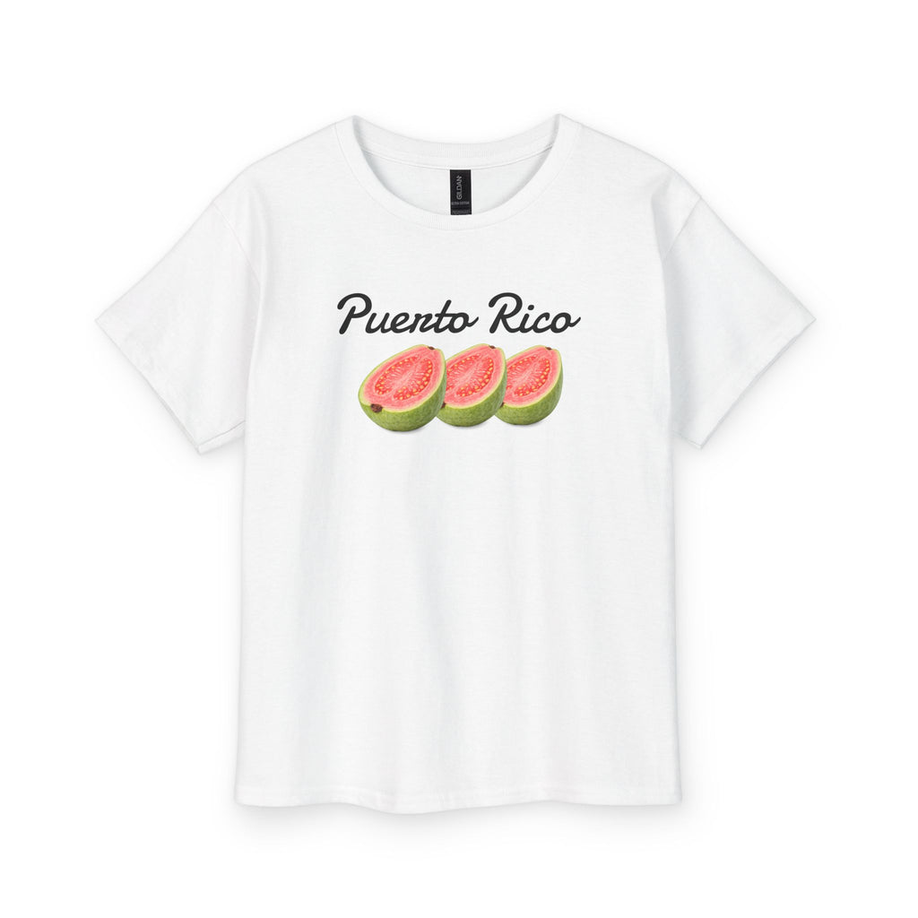 Youth T-Shirt — 'Puerto Rico' Guava Graphic Tee (Kids' Tropical Vacation Shirt)