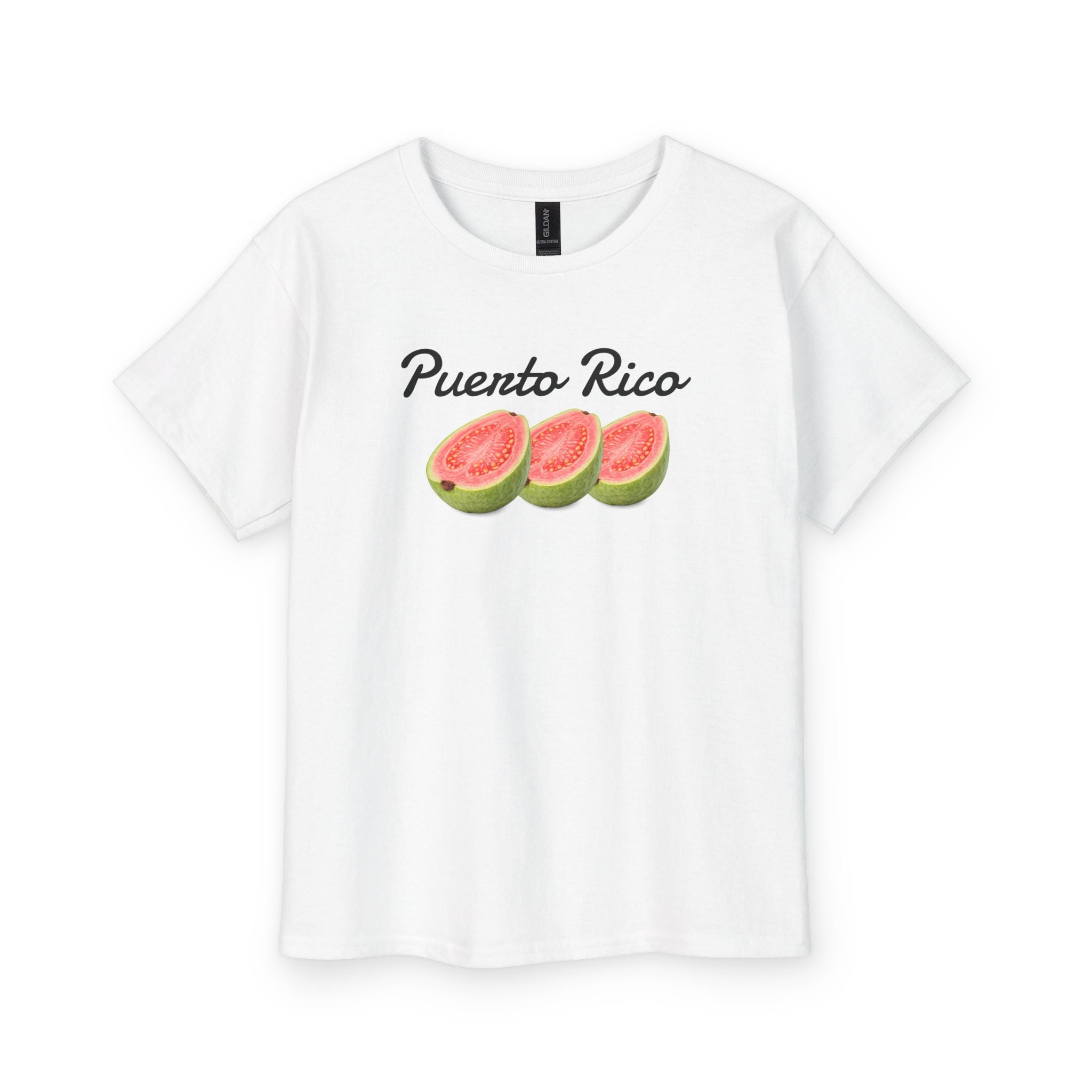 Youth T-Shirt — 'Puerto Rico' Guava Graphic Tee (Kids' Tropical Vacation Shirt)