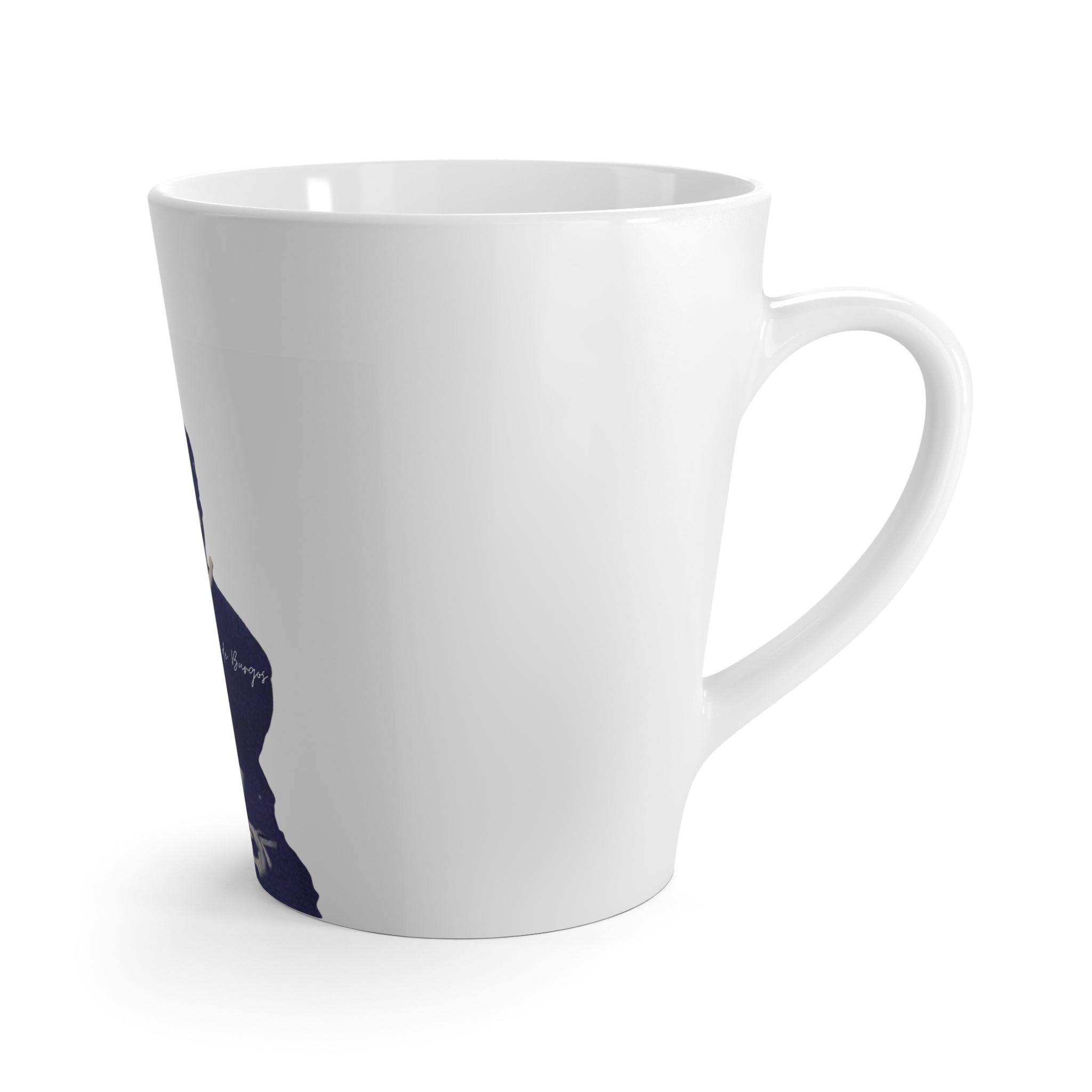 Latte Mug — Vintage Julia de Burgos on Pencil Illustration Coffee Cup