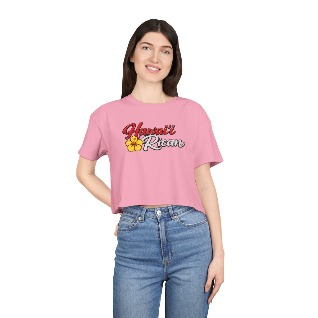 Hawaiian Rican Crop Tee — Floral Island Pride Women’s Top