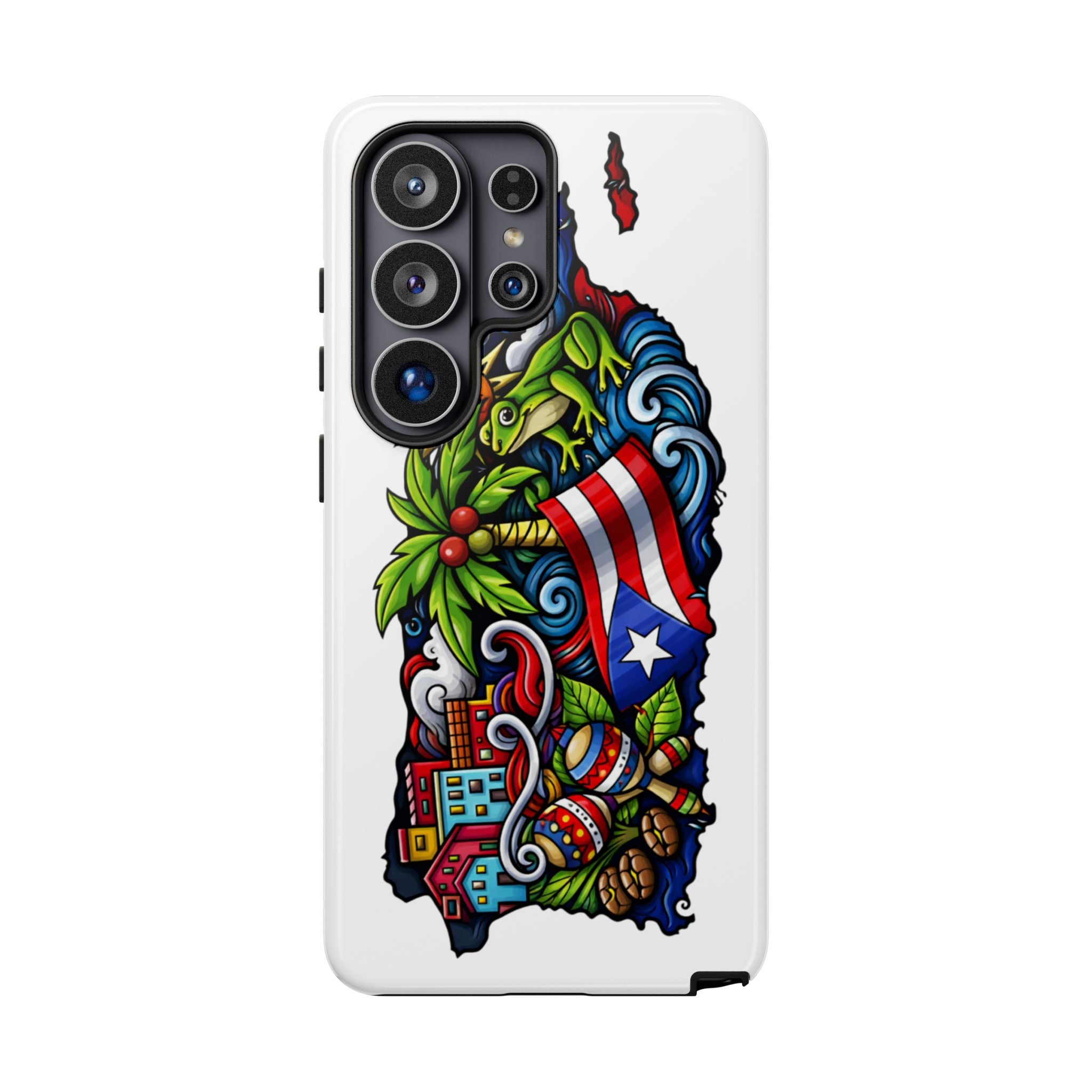 Phone Case — Puerto Rico Flag Tropical Tattoo Design