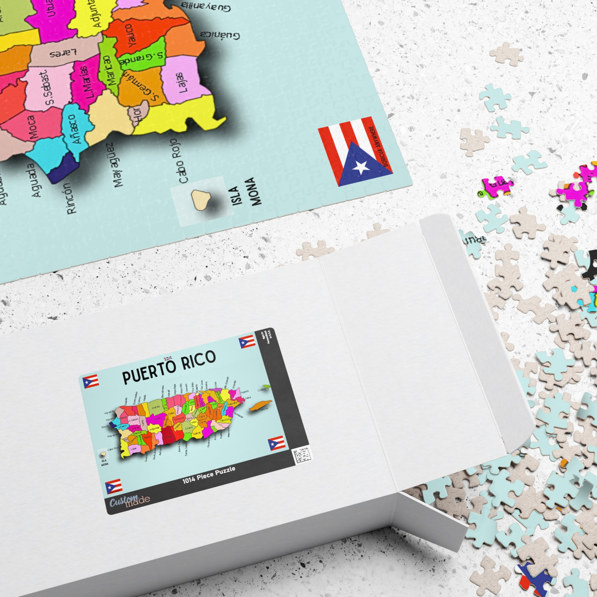 Puerto Rico Map Puzzle 500/1014 Piece | Colorful Municipalities Jigsaw