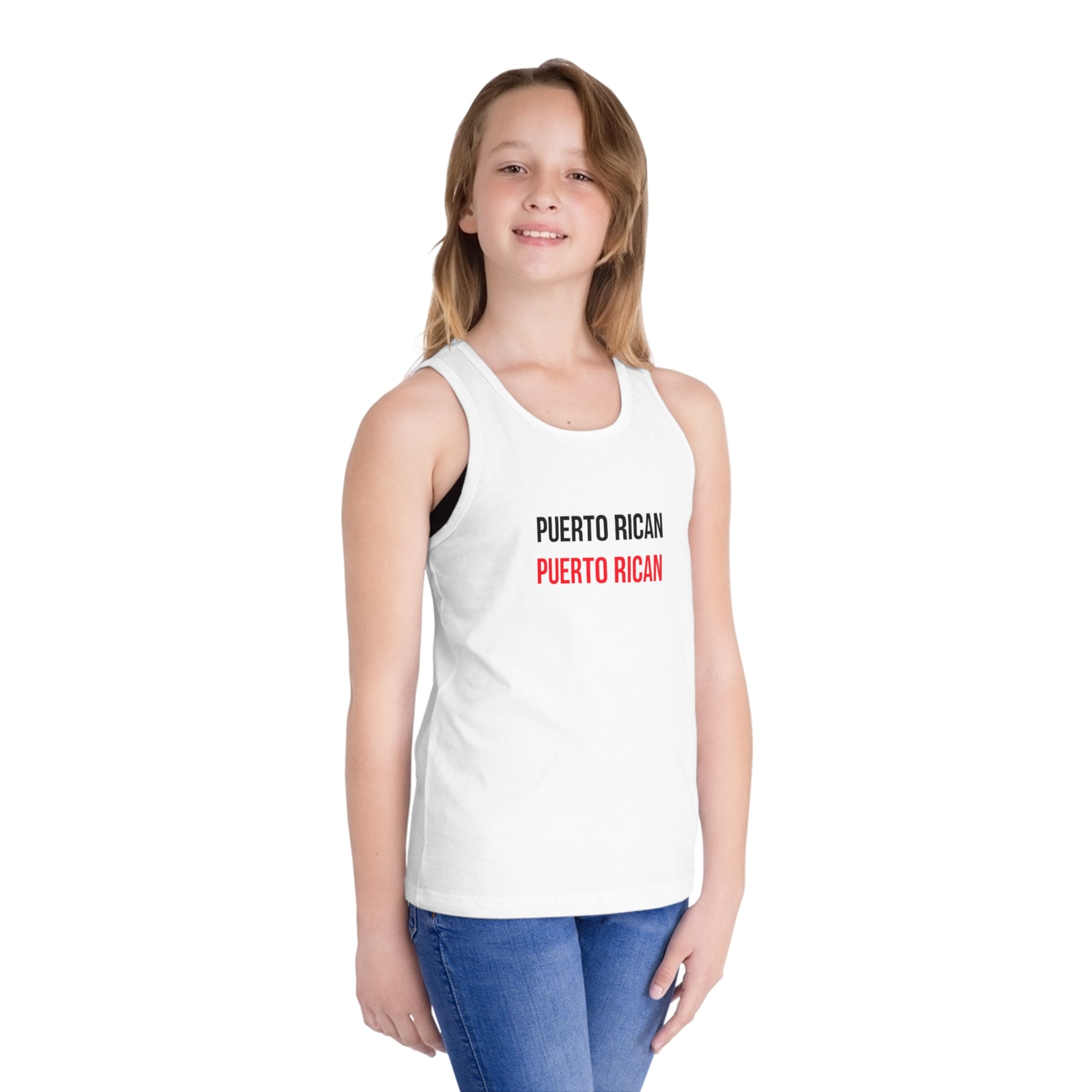 Puerto Rican Kids Tank Top — 'Puerto Rican' Graphic Youth Jersey Tank