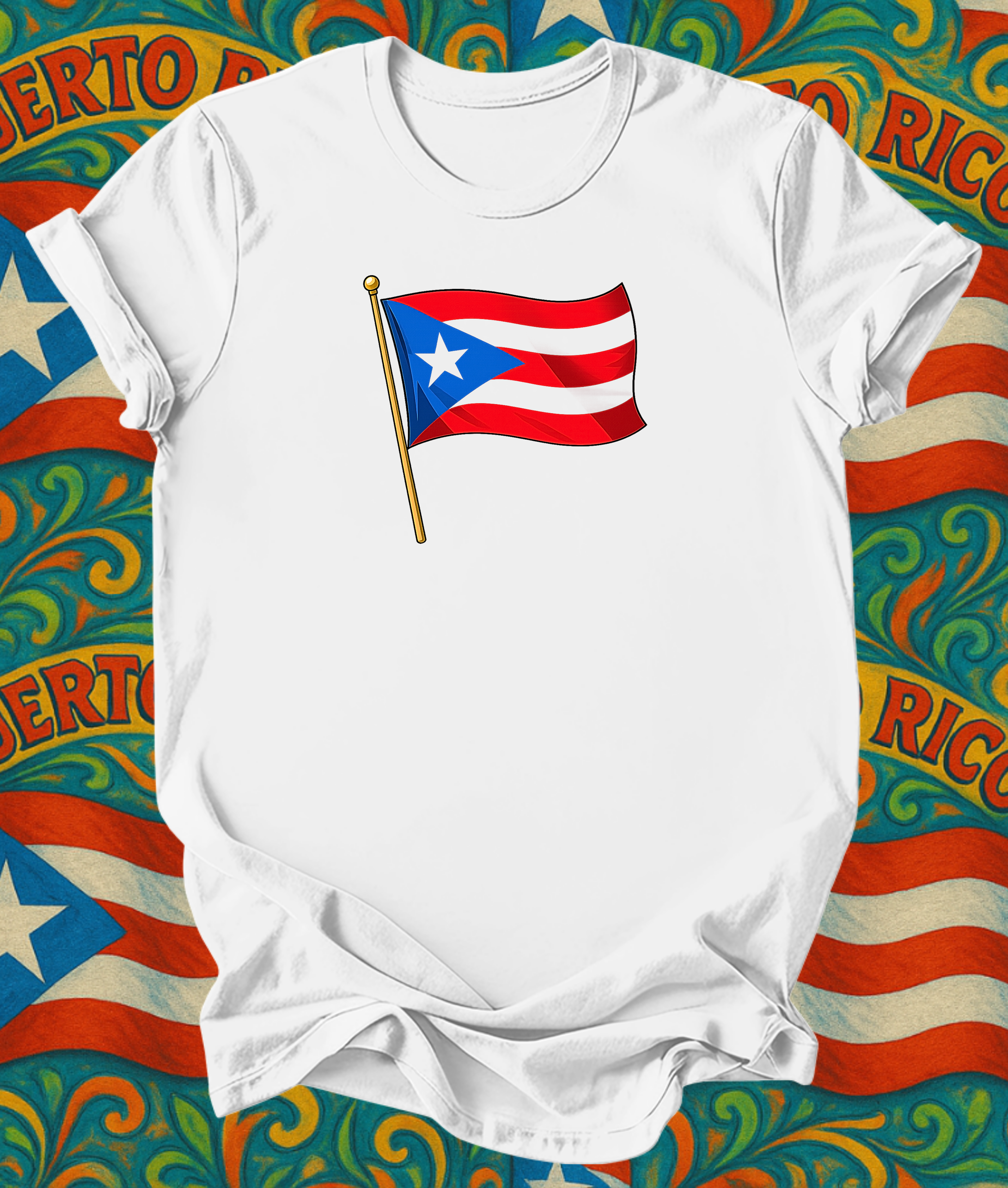 Short sleeve t shirt P Rican flag