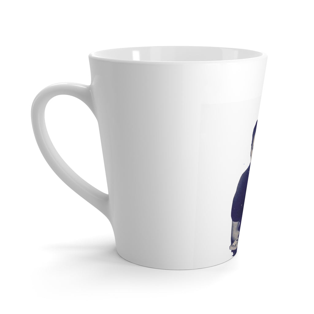 Latte Mug — Vintage Julia de Burgos on Pencil Illustration Coffee Cup