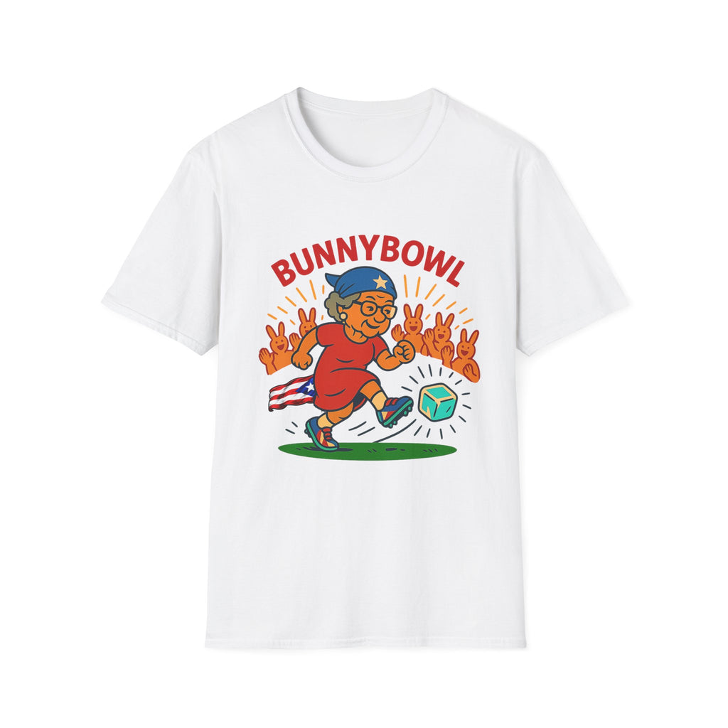 Bunnybowl Soccer T-Shirt — Cute Cartoon Bunny Kicking Ball