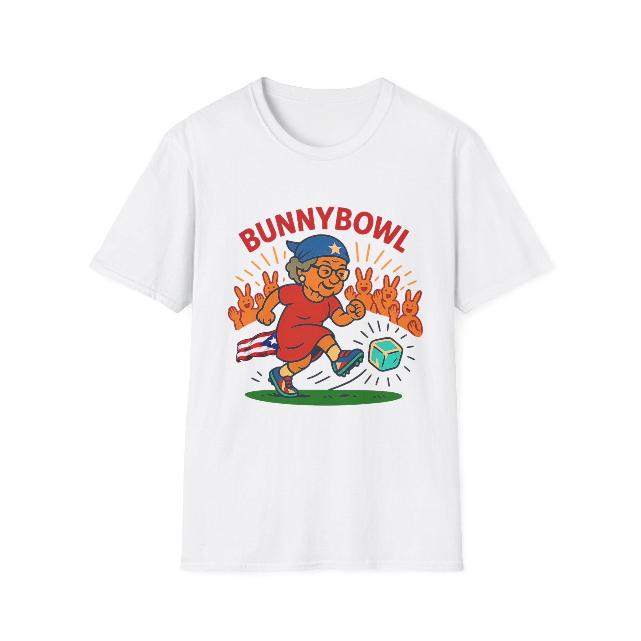 Bunnybowl Soccer T-Shirt — Cute Cartoon Bunny Kicking Ball