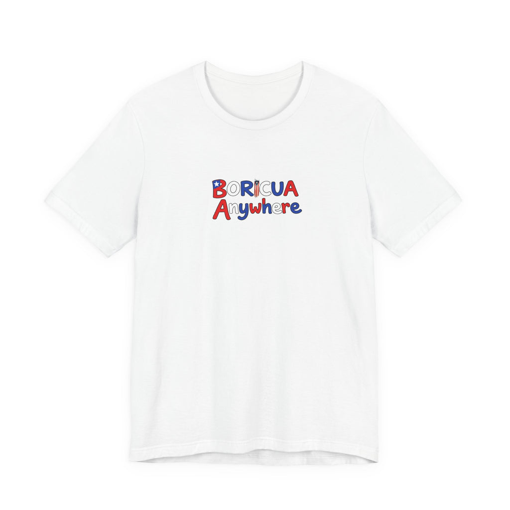 Boricua Anywhere T‑Shirt — Puerto Rican Pride Red & Blue Graphic Tee