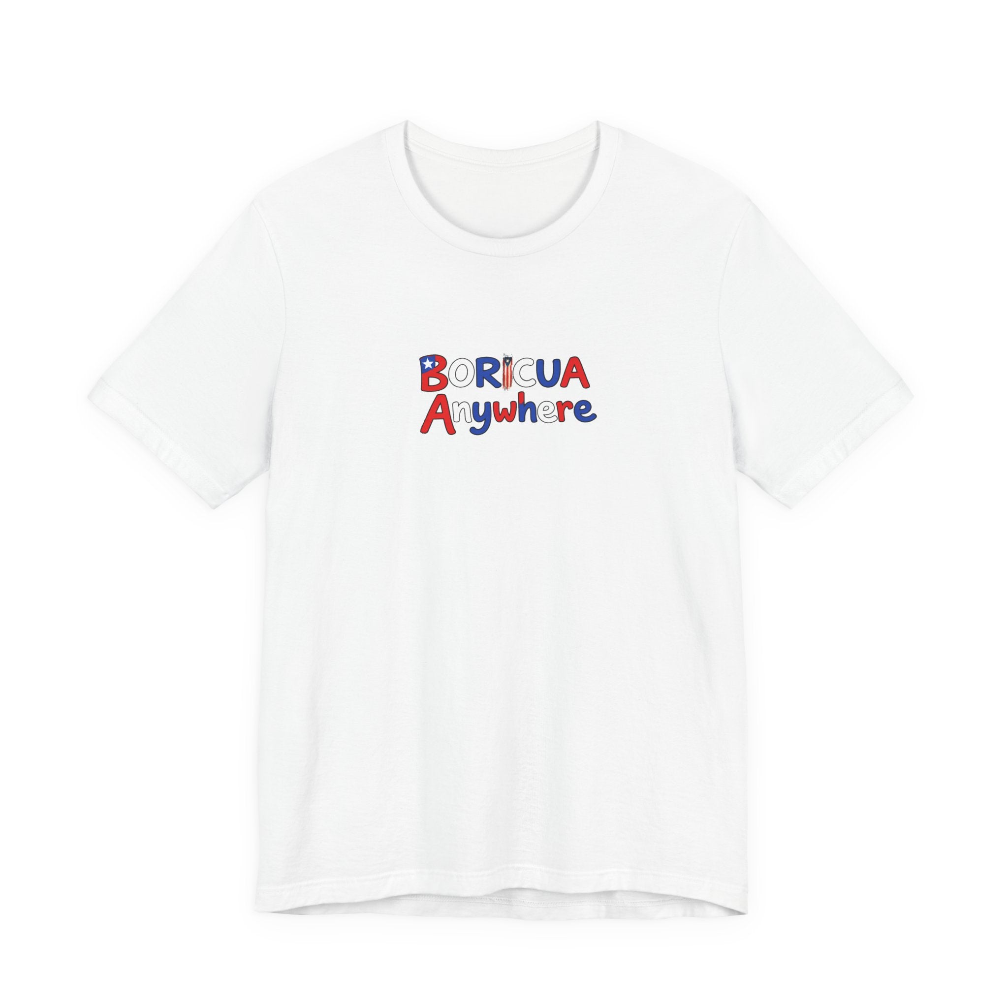 Boricua Anywhere T‑Shirt — Puerto Rican Pride Red & Blue Graphic Tee