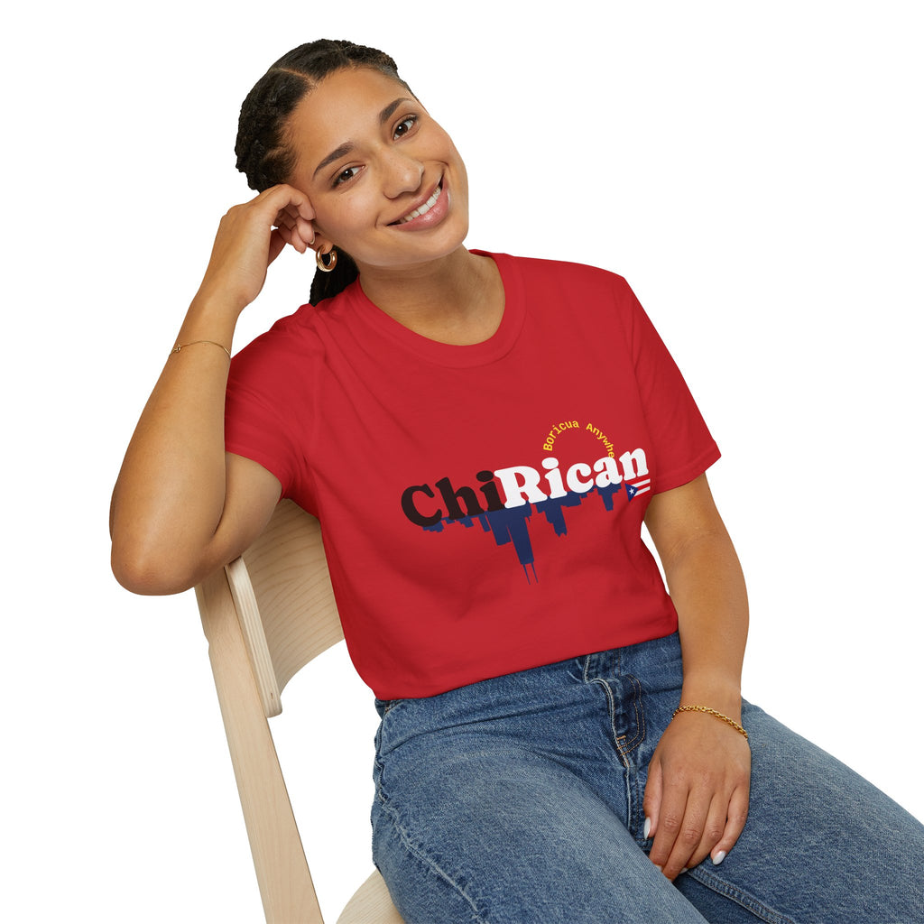 Chirican Pride T-Shirt — Puerto Rican Flag & City Skyline Graphic