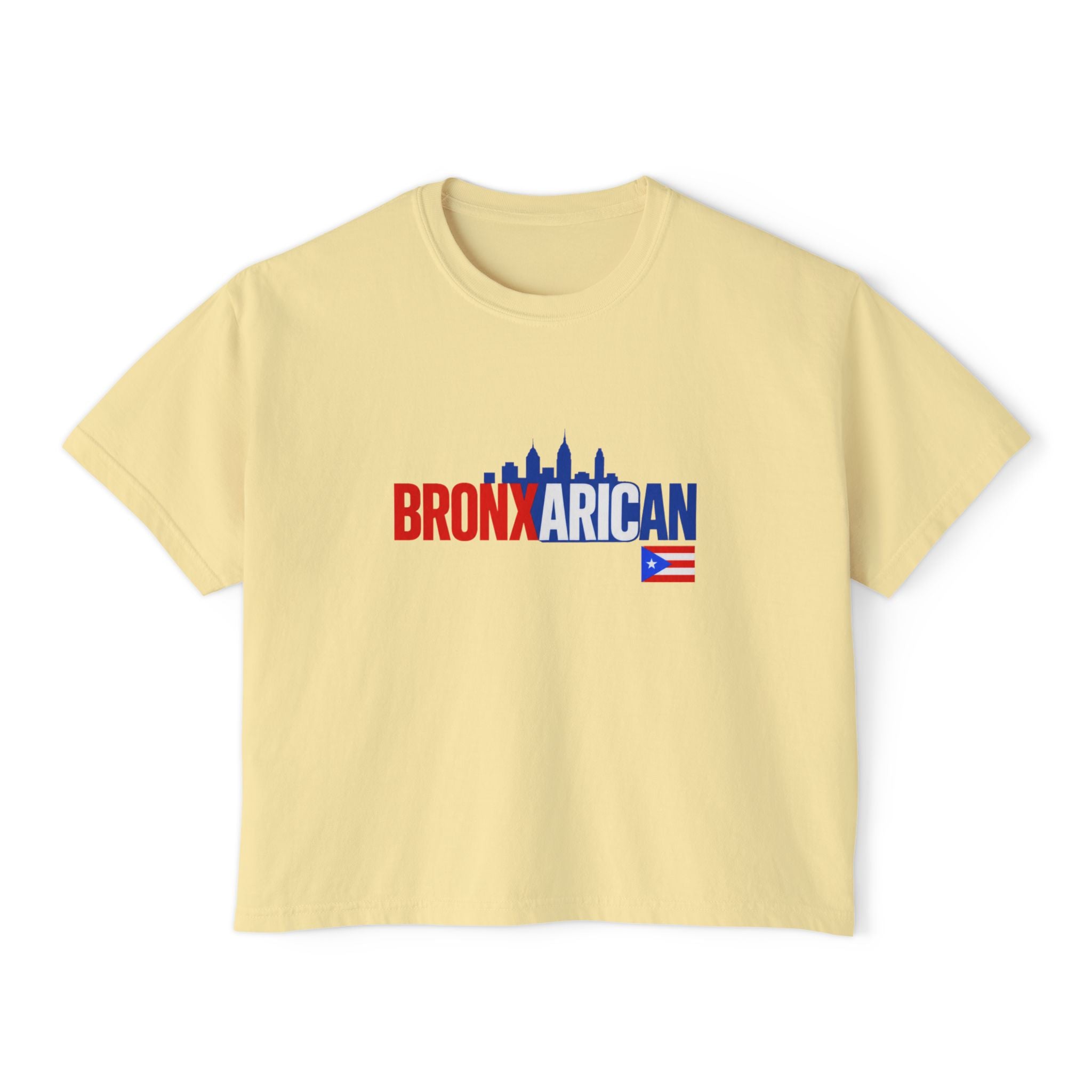 Bronx Rican Women's Boxy Tee – Puerto Rican Pride Skyline Shirt