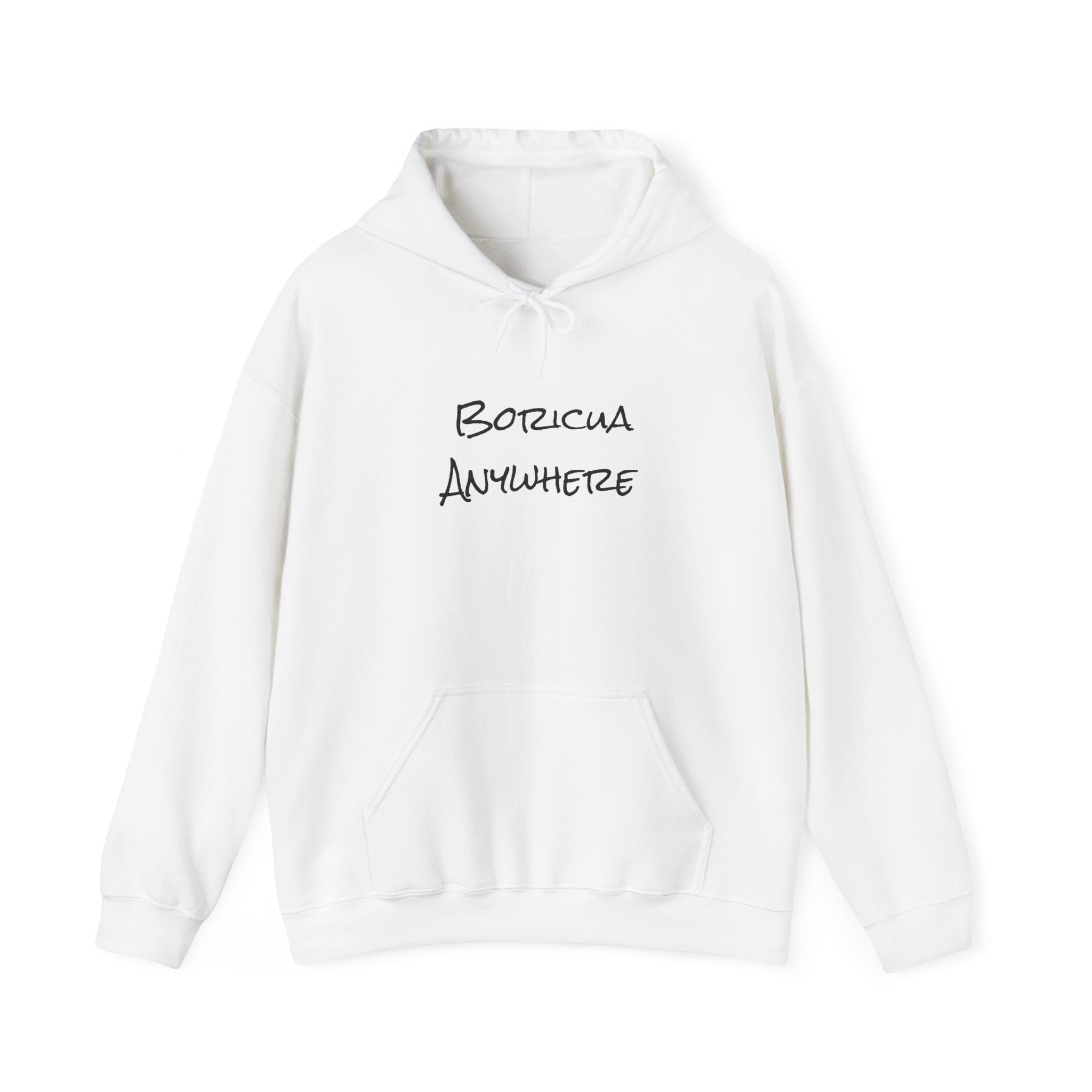 Boricua Anywhere Hoodie — Puerto Rican Pride Script Pullover