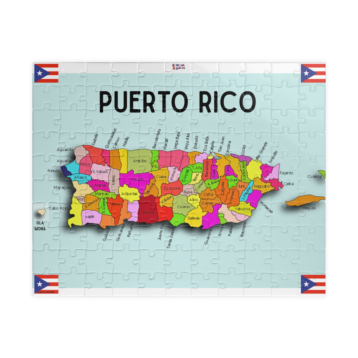 Puerto Rico Map Puzzle 500/1014 Piece | Colorful Municipalities Jigsaw