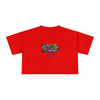 Women's Crop Tee — Colorful Puerto Rico Floral Map Graphic