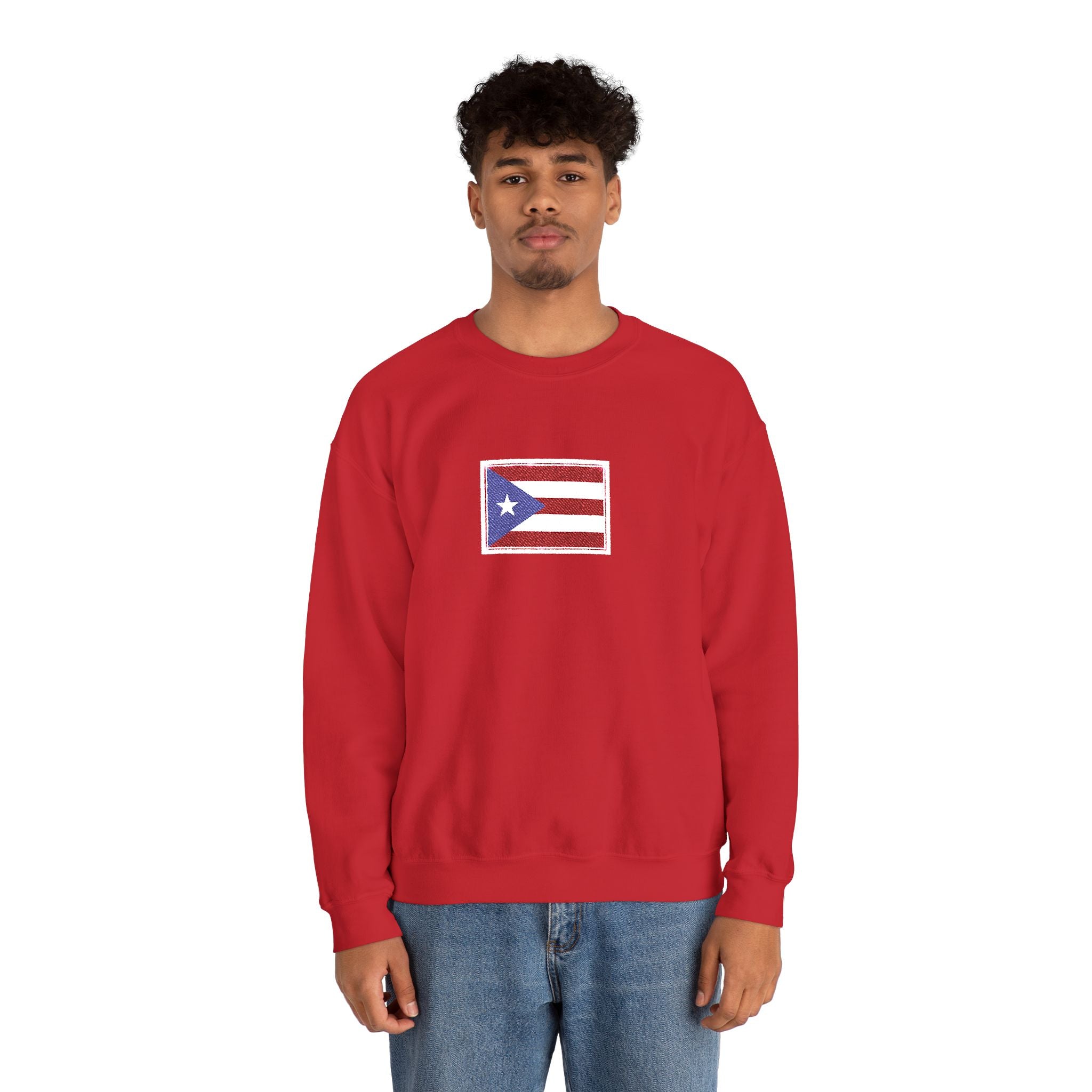 Puerto Rico Flag Graphic Crewneck Sweatshirt