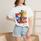 Puerto Rican Flag Art T-Shirt Julia de Burgos homenaje— "The Dua Julia" Illustrated Graphic Tee