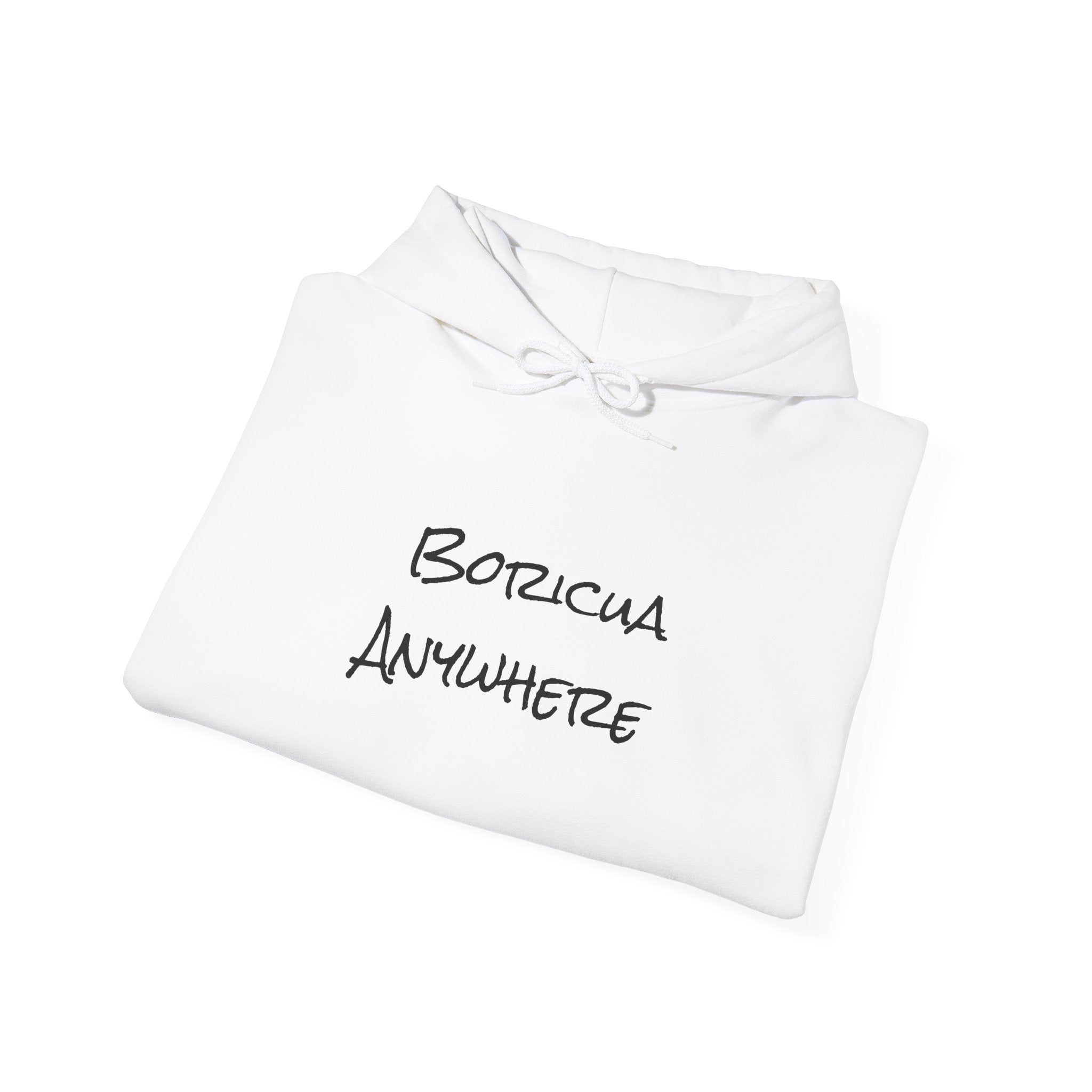 Boricua Anywhere Hoodie — Puerto Rican Pride Script Pullover