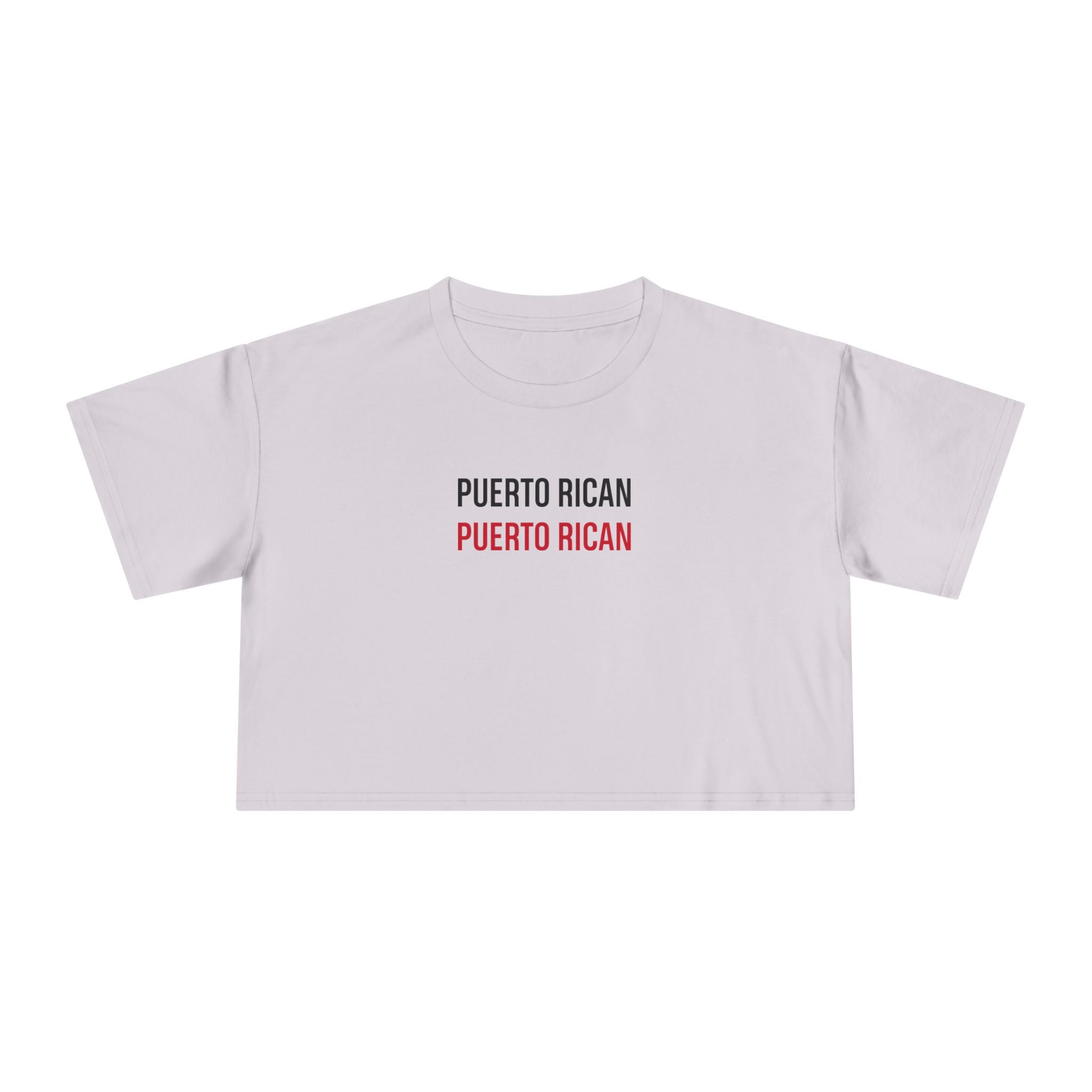 Puerto Rican Crop Tee — 'PUERTO RICAN' Minimalist Pride Women’s Crop Top