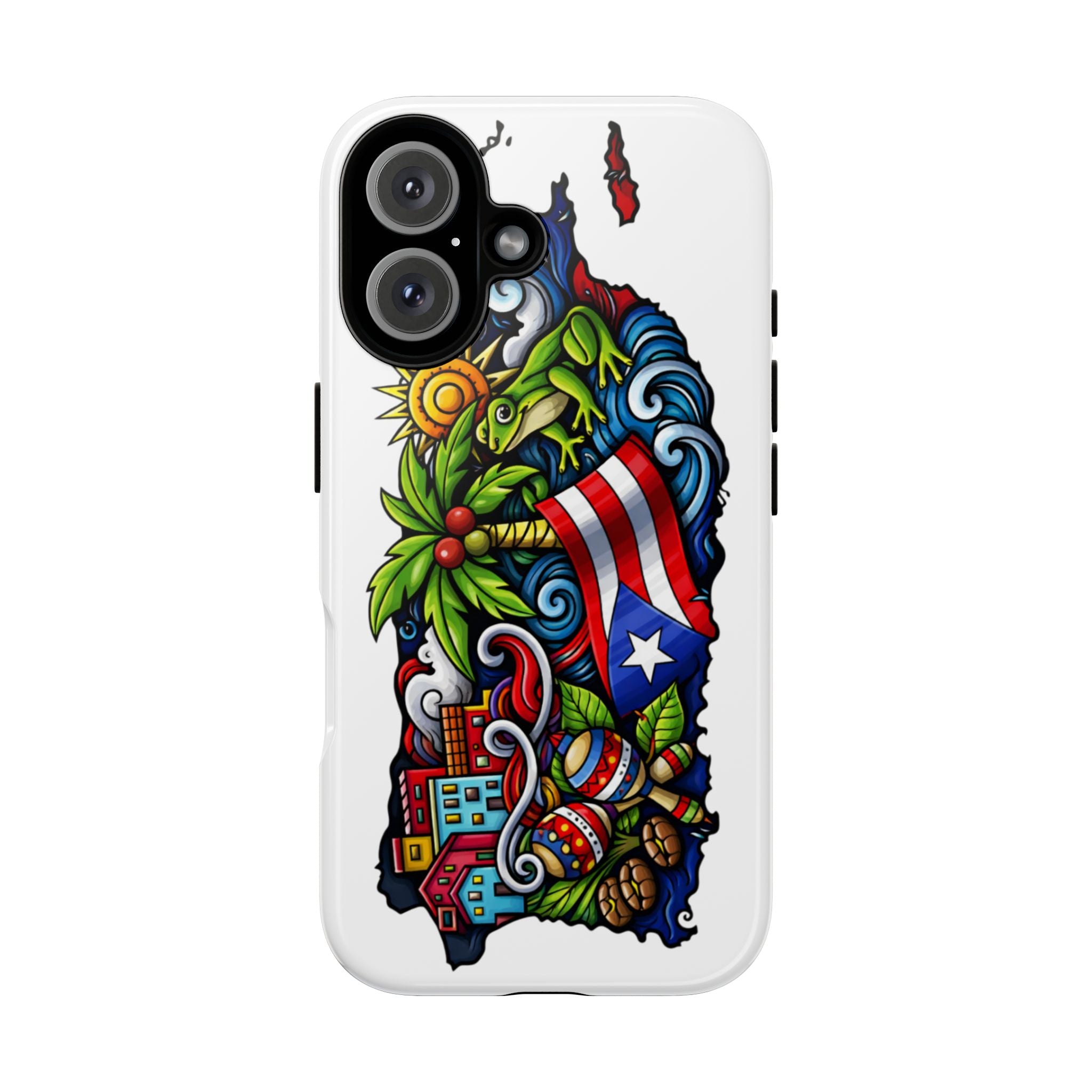 Phone Case — Puerto Rico Flag Tropical Tattoo Design
