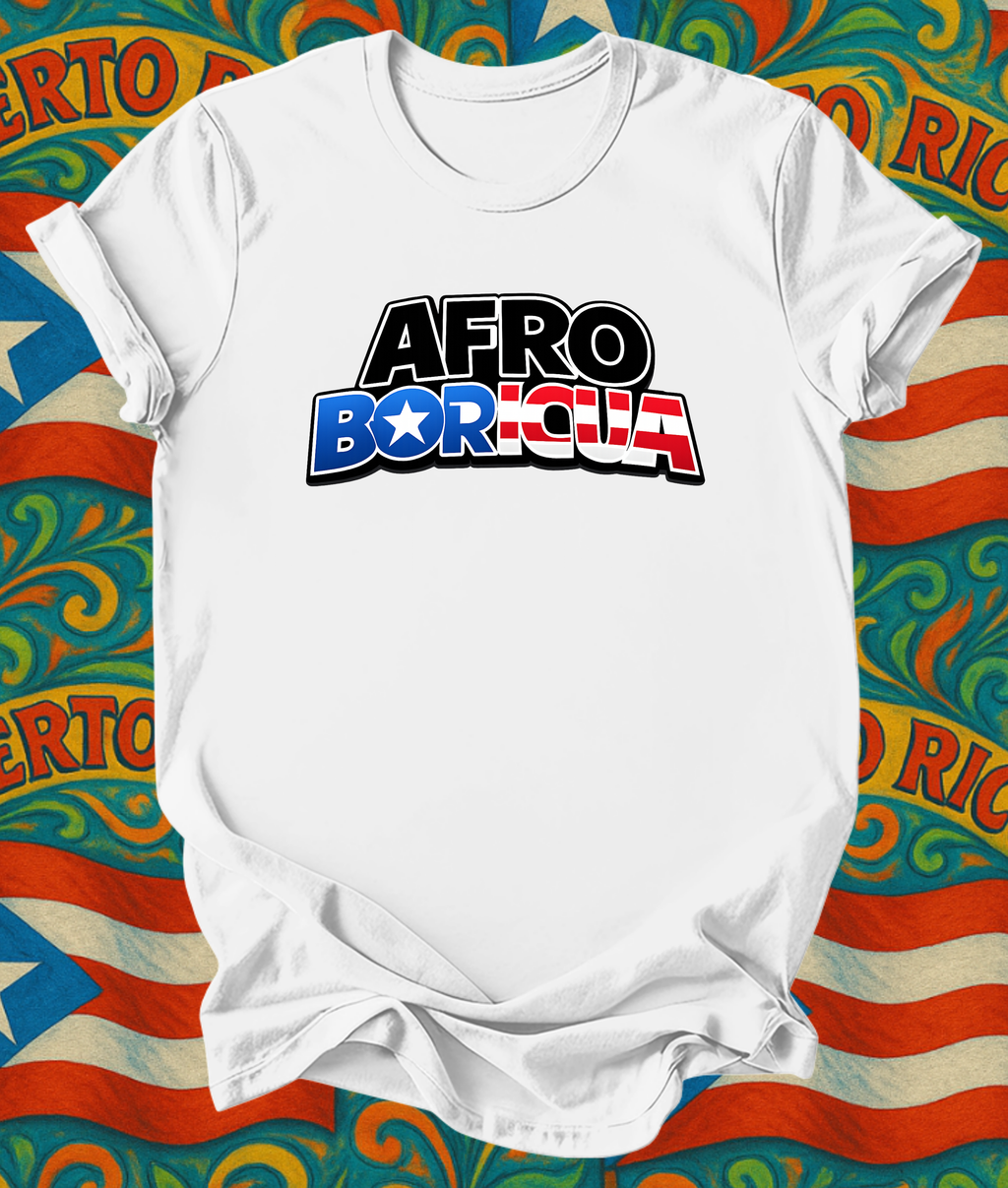 Short sleeve t shirt afro boricua