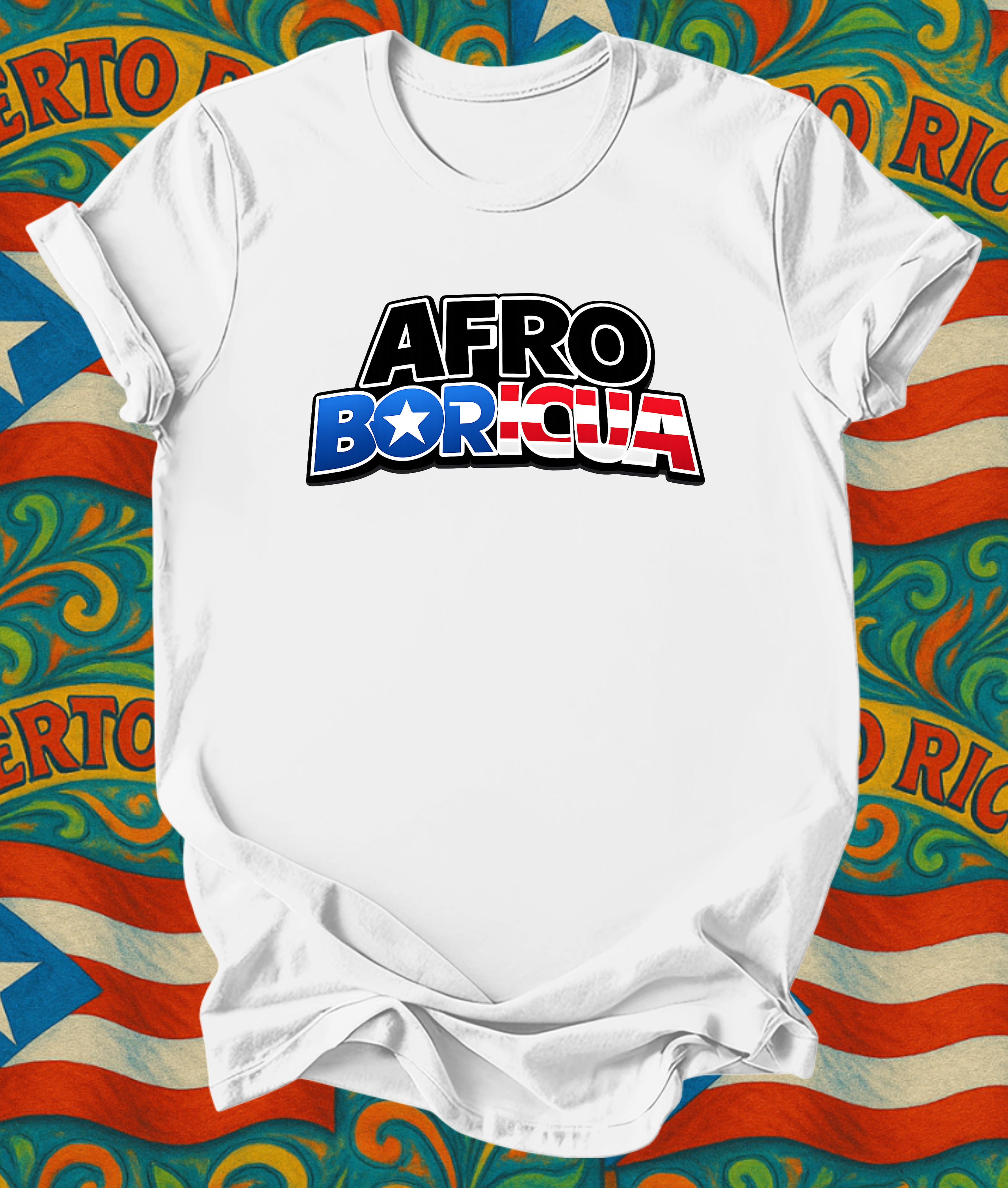 Short sleeve t shirt afro boricua