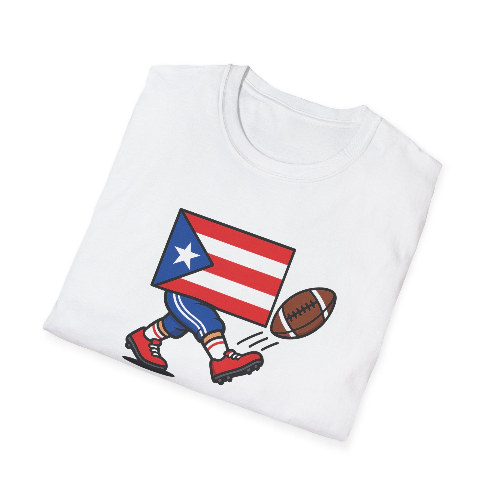 Puerto Rico Flag Football T-Shirt — Puerto Rican Football Fan Tee