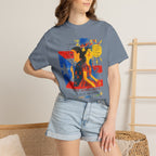 Puerto Rican Flag Art T-Shirt Julia de Burgos homenaje— "The Dua Julia" Illustrated Graphic Tee