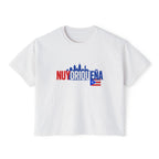 Nuyoriqueña Boxy Tee — Puerto Rican NYC Skyline Crop T-Shirt