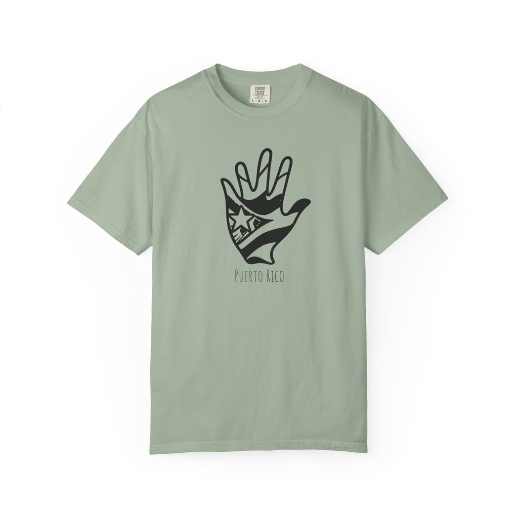 Puerto Rico Hand Graphic T-Shirt — Puerto Rican Flag Palm Tee