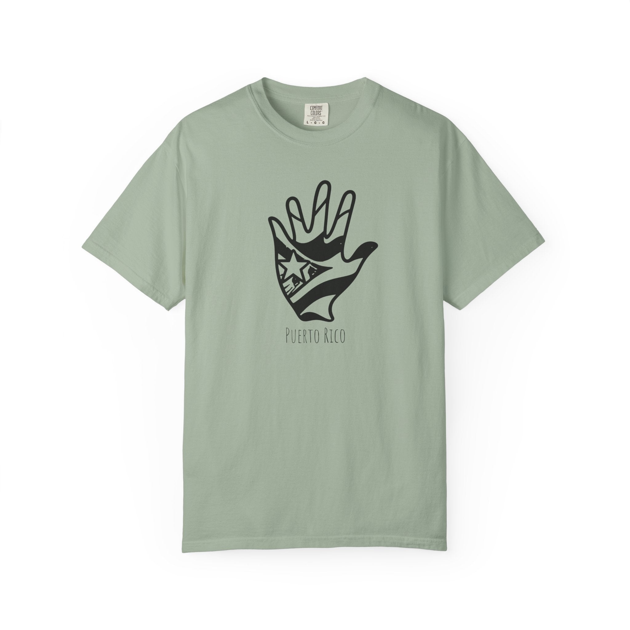 Puerto Rico Hand Graphic T-Shirt — Puerto Rican Flag Palm Tee