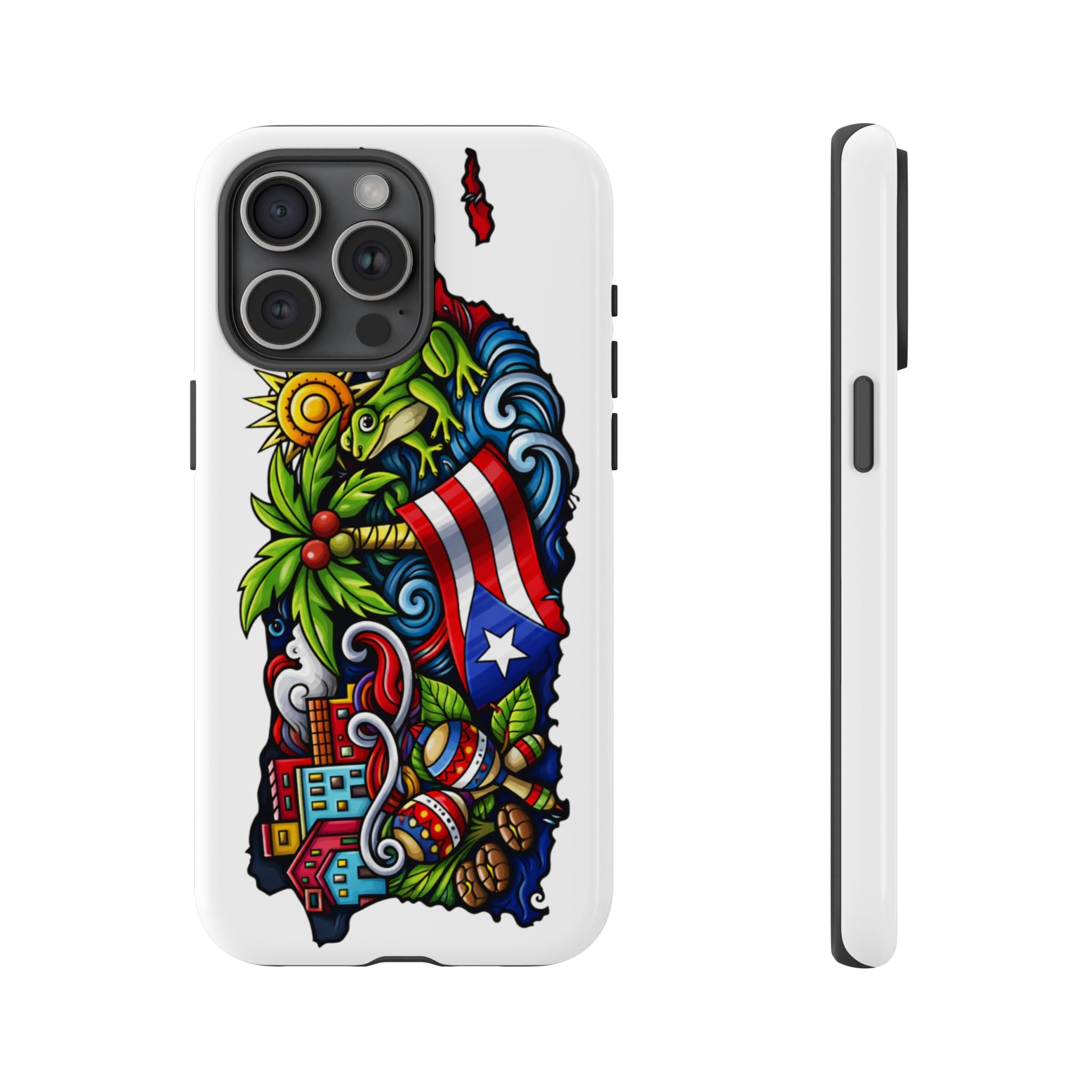 Phone Case — Puerto Rico Flag Tropical Tattoo Design