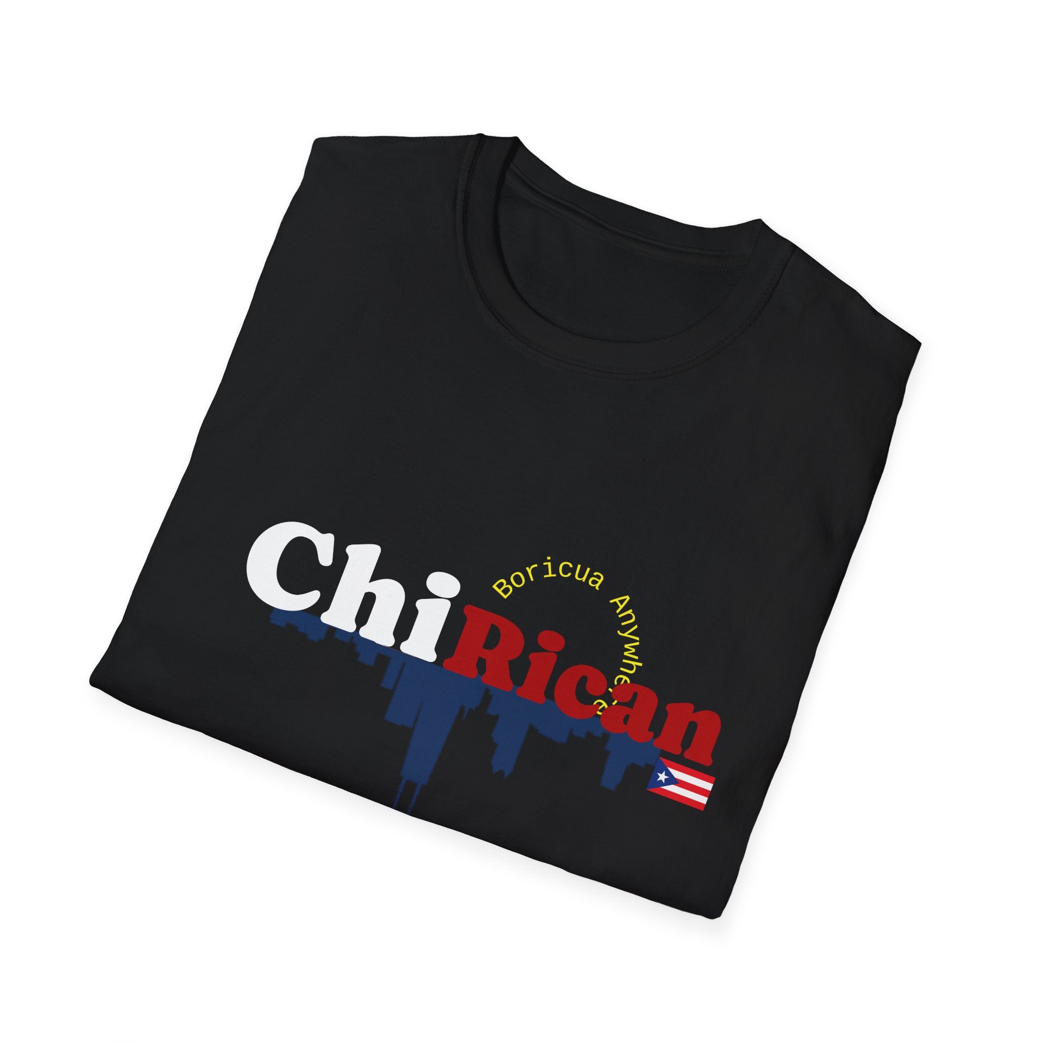 Chirican Pride T-Shirt — Puerto Rican Flag & City Skyline Graphic