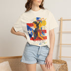 Puerto Rican Flag Art T-Shirt Julia de Burgos homenaje— "The Dua Julia" Illustrated Graphic Tee