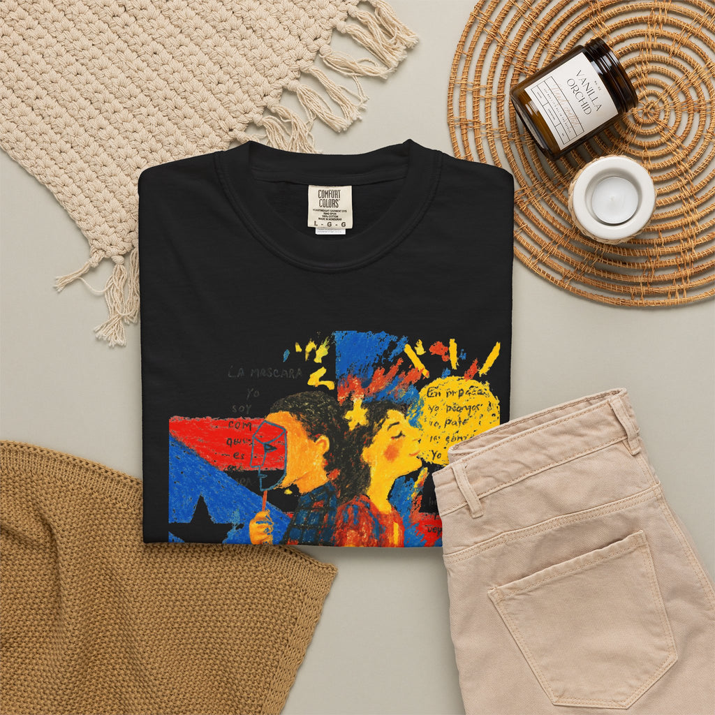 Puerto Rican Flag Art T-Shirt Julia de Burgos homenaje— "The Dua Julia" Illustrated Graphic Tee