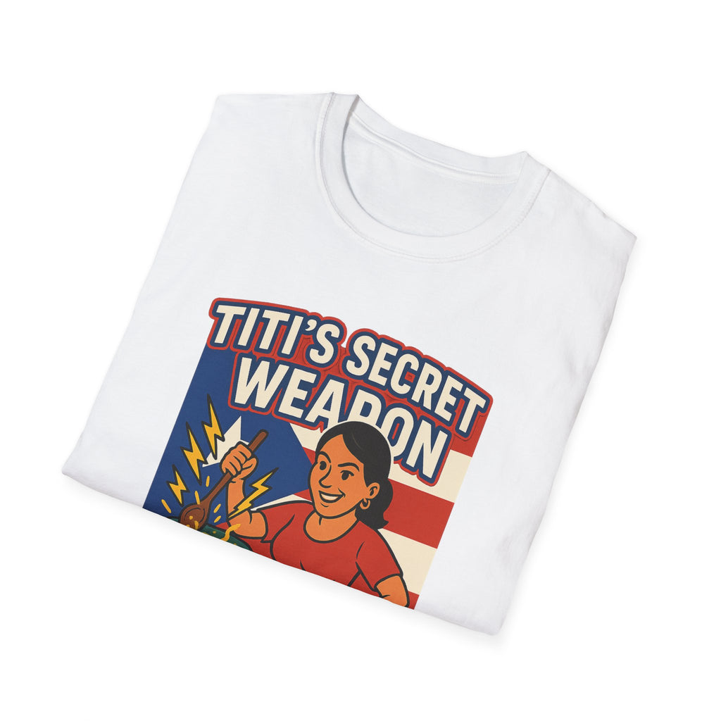 T-Shirt — "Titi's Secret Weapon: Sazón!" Retro Latin Cooking Tee