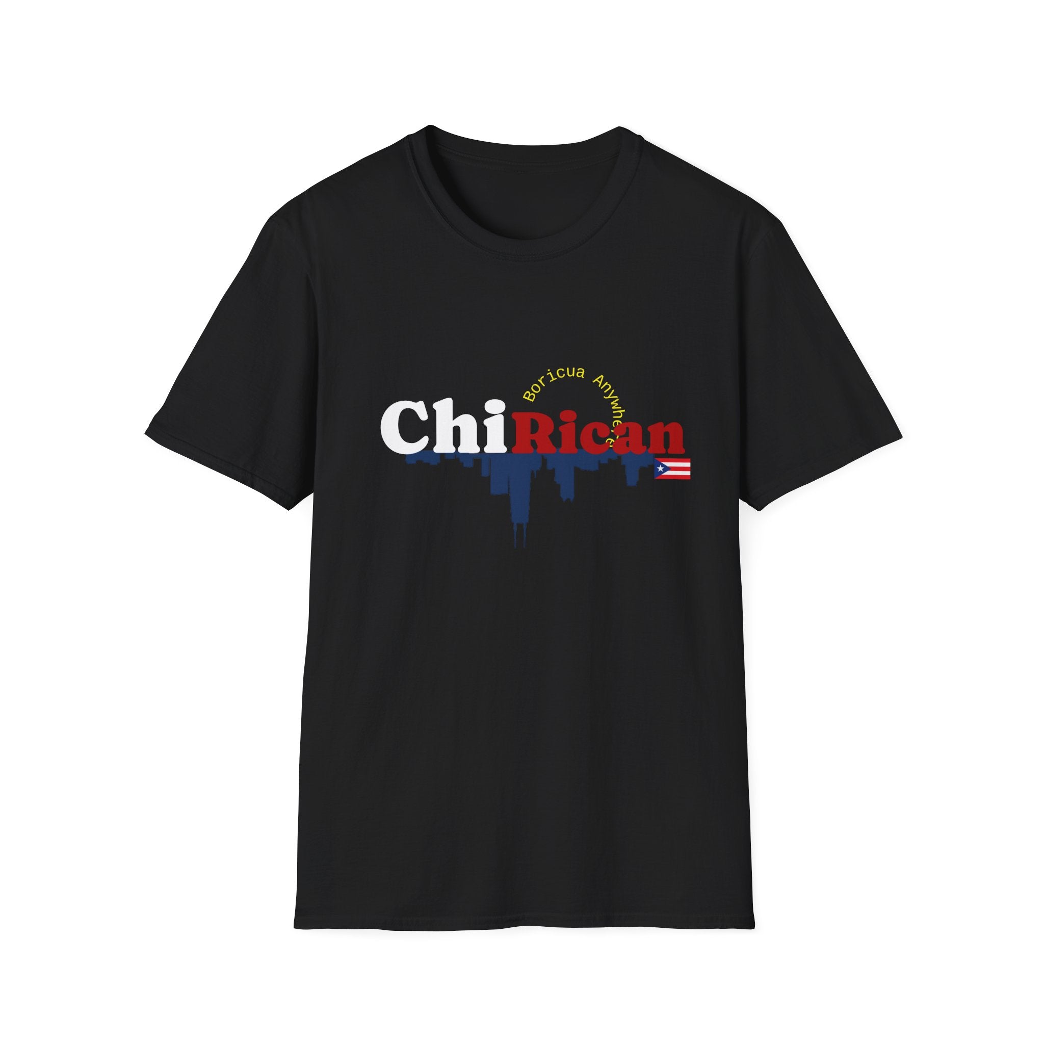 Chirican Pride T-Shirt — Puerto Rican Flag & City Skyline Graphic