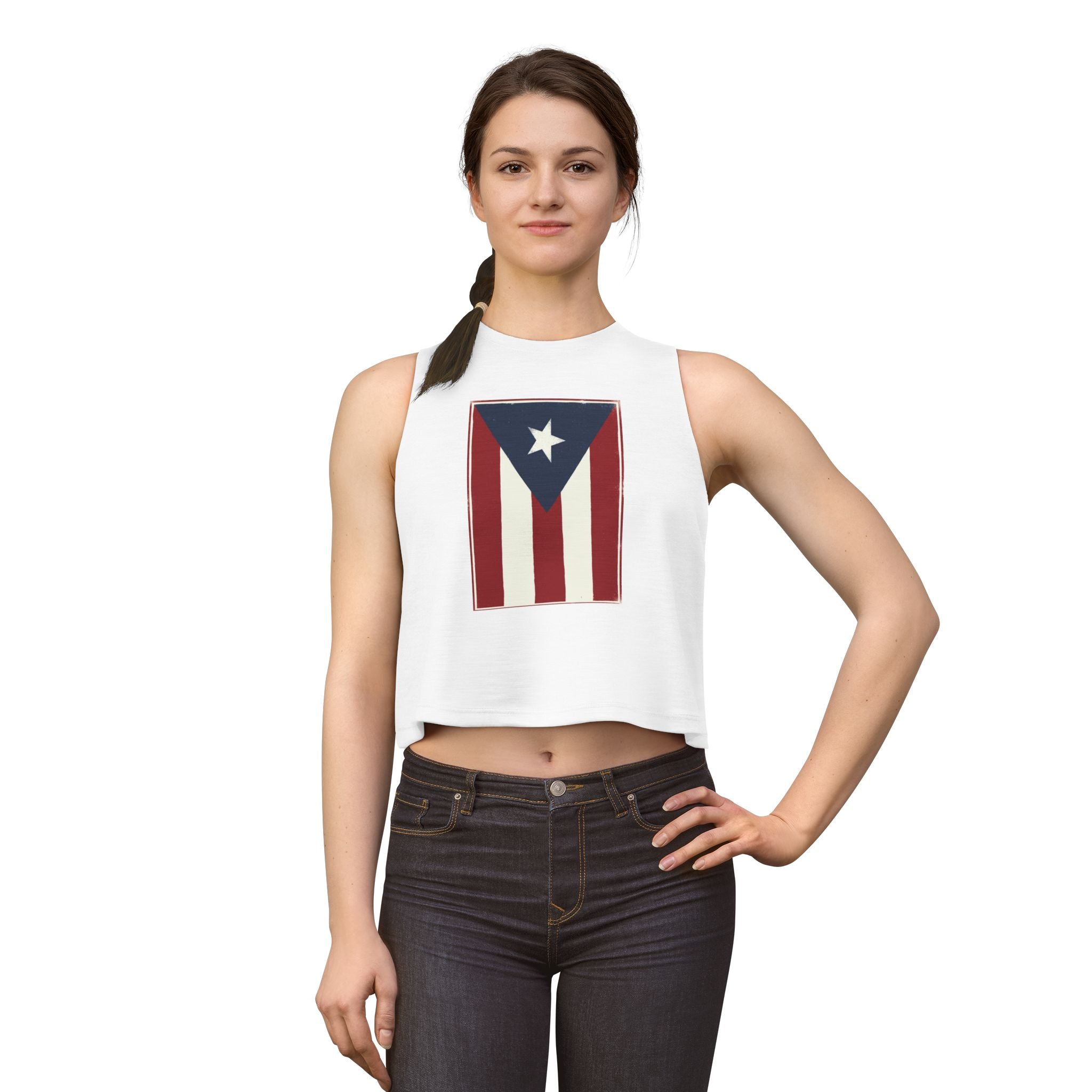 Puerto Rican Flag Crop Top — Vintage Boricua Pride Women's Tank