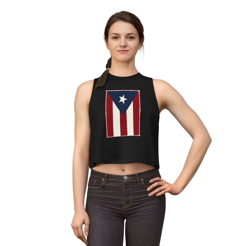 Puerto Rican Flag Crop Top — Vintage Boricua Pride Women's Tank