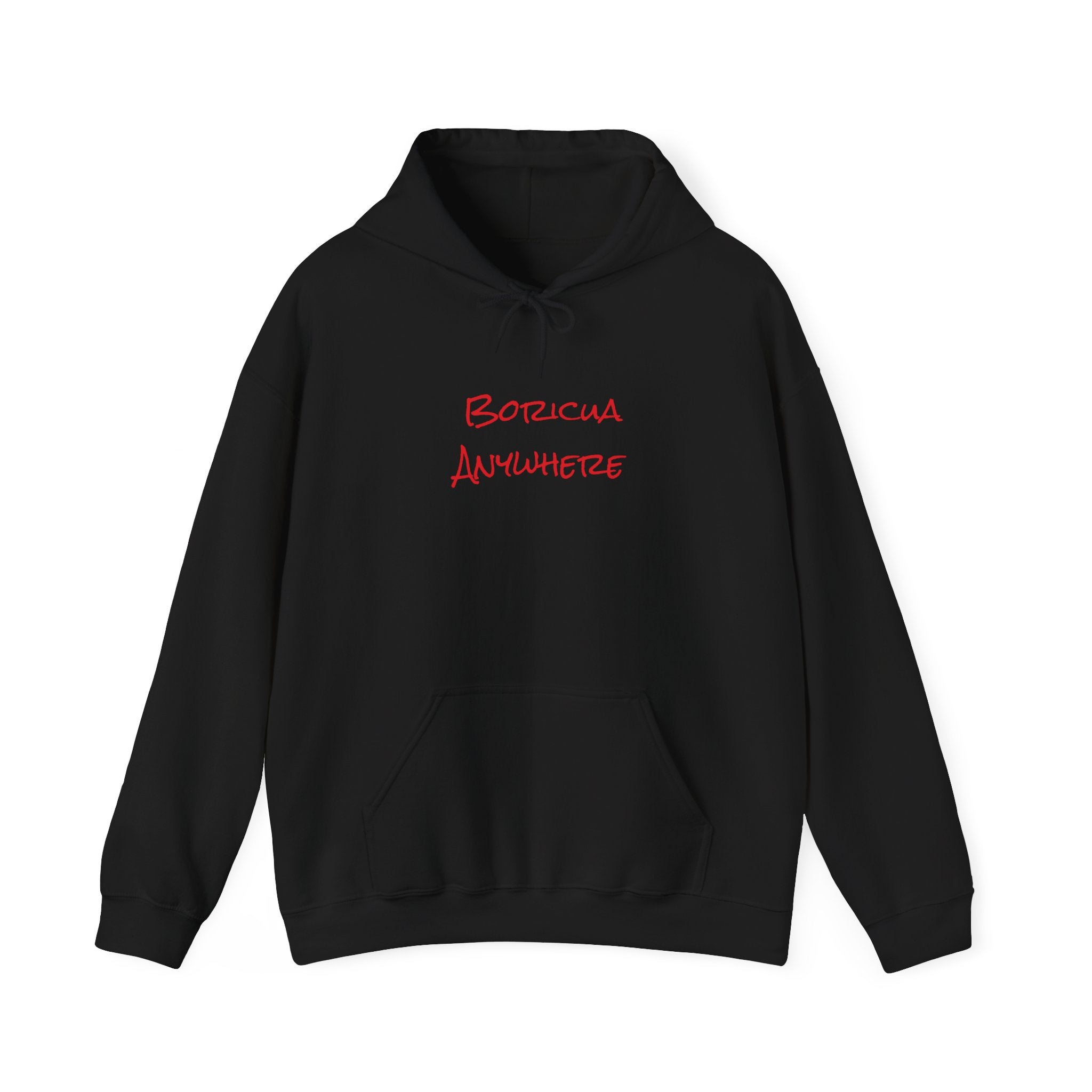 Boricua Anywhere Hoodie — Puerto Rican Pride Script Pullover