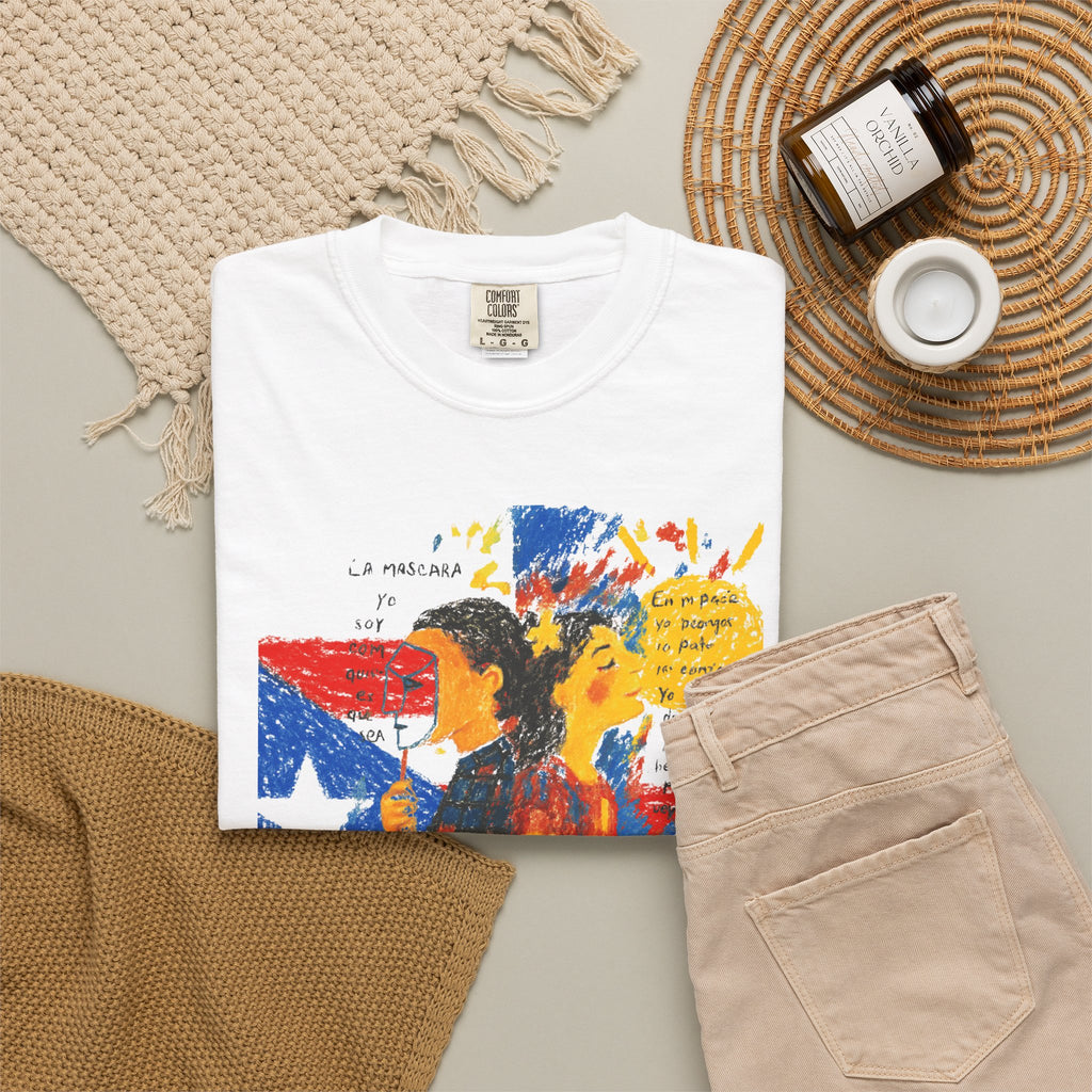 Puerto Rican Flag Art T-Shirt Julia de Burgos homenaje— "The Dua Julia" Illustrated Graphic Tee
