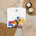 Puerto Rican Flag Art T-Shirt Julia de Burgos homenaje— "The Dua Julia" Illustrated Graphic Tee