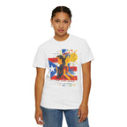 Puerto Rican Flag Art T-Shirt Julia de Burgos homenaje— "The Dua Julia" Illustrated Graphic Tee