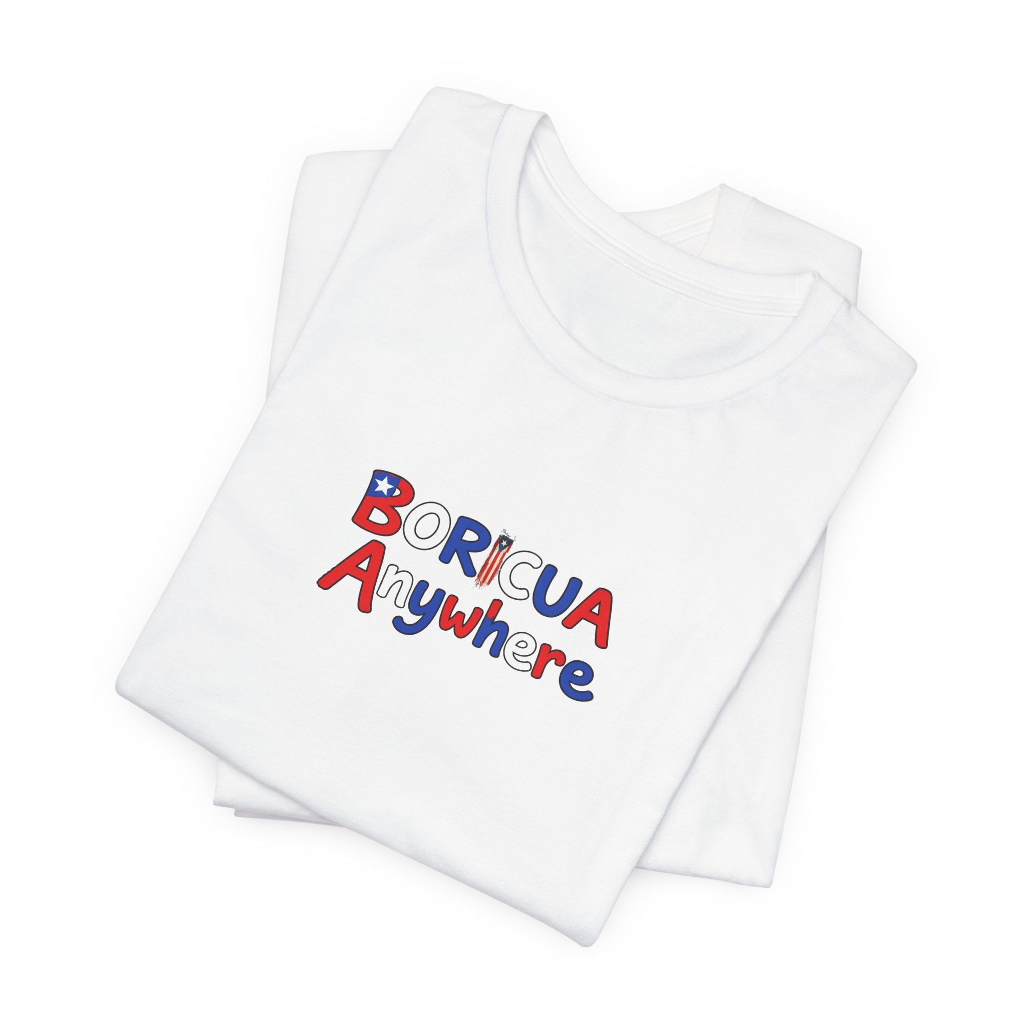 Boricua Anywhere T‑Shirt — Puerto Rican Pride Red & Blue Graphic Tee