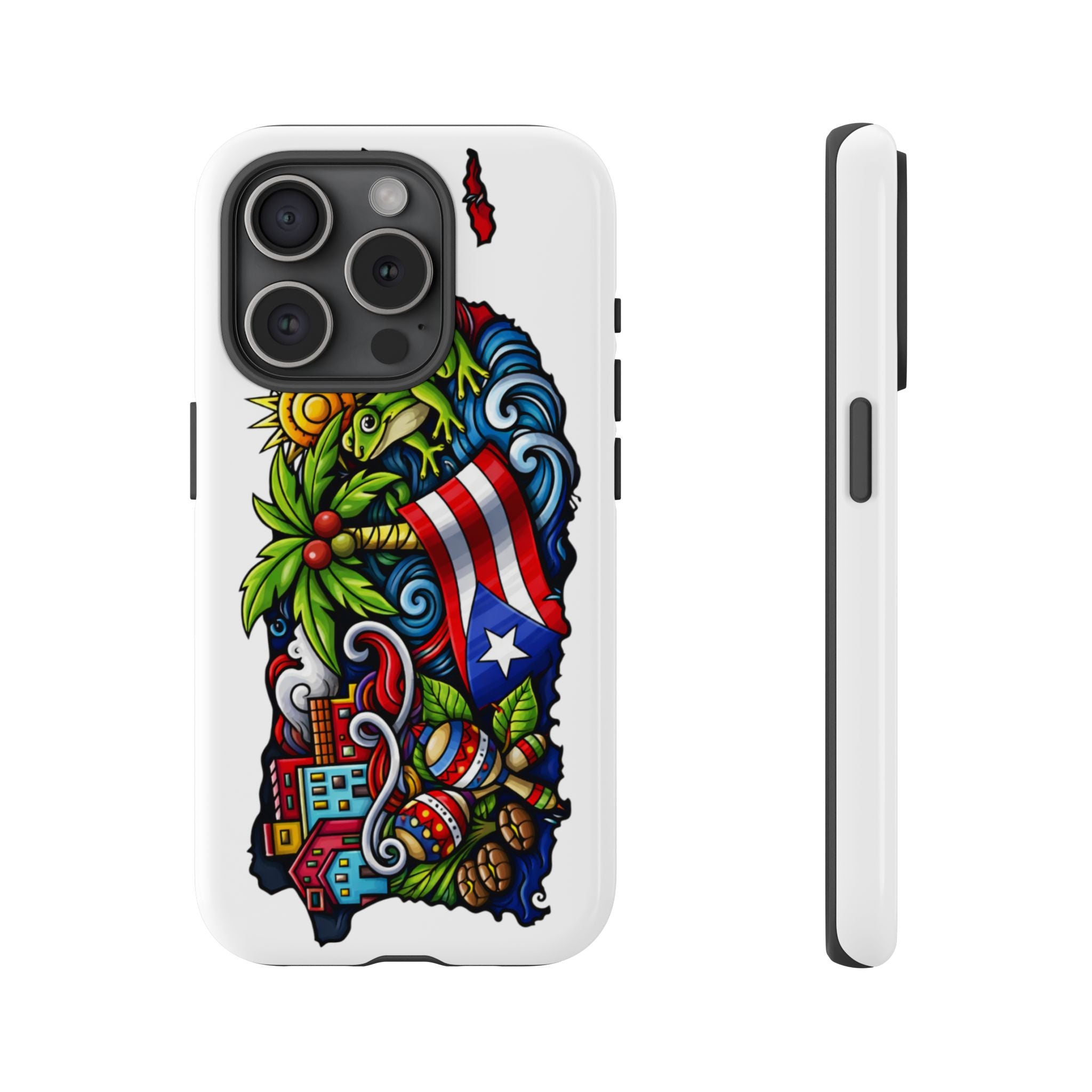 Phone Case — Puerto Rico Flag Tropical Tattoo Design