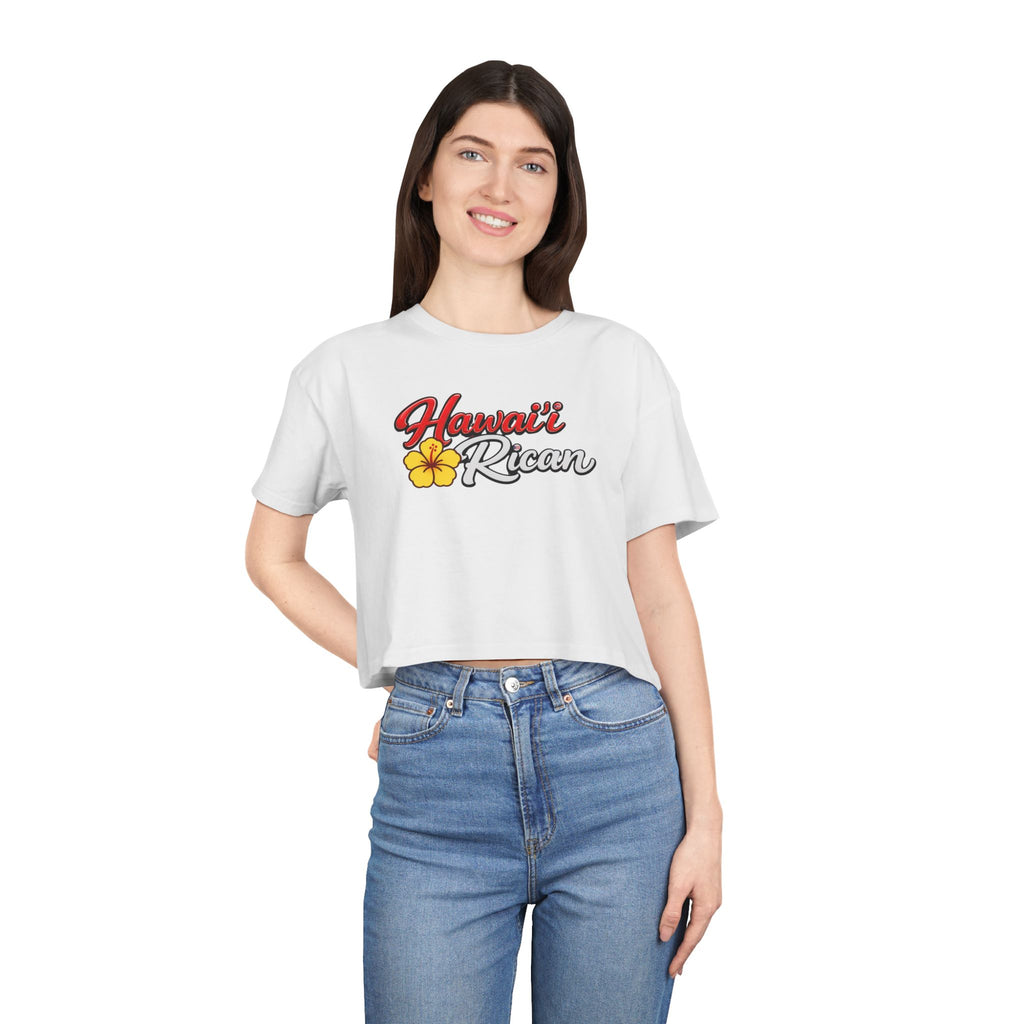 Hawaiian Rican Crop Tee — Floral Island Pride Women’s Top