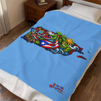 Puerto Rico Velveteen Plush Blanket