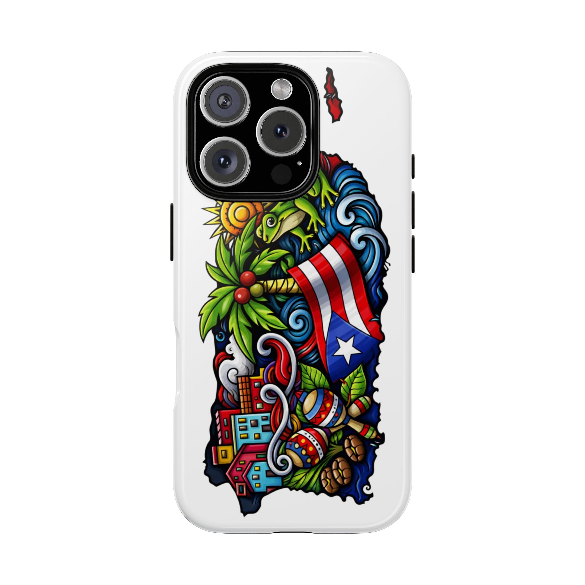 Phone Case — Puerto Rico Flag Tropical Tattoo Design